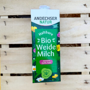 Andechser Natur Bio Weidemilch 3,8% Fett, haltbare H-Milch aus ökologischer Landwirtschaft